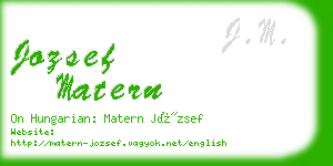 jozsef matern business card